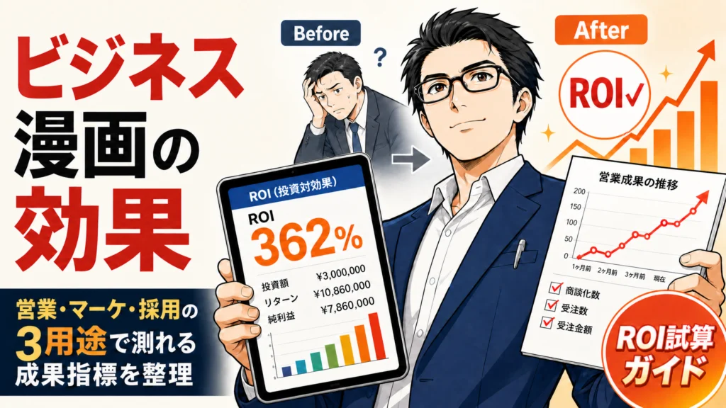 ビジネス漫画の効果｜営業・マーケ・採用の3用途で測れる成果指標を整理