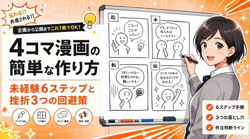4コマ漫画の簡単な作り方｜内製15時間で1本仕上げる手順と外注判断