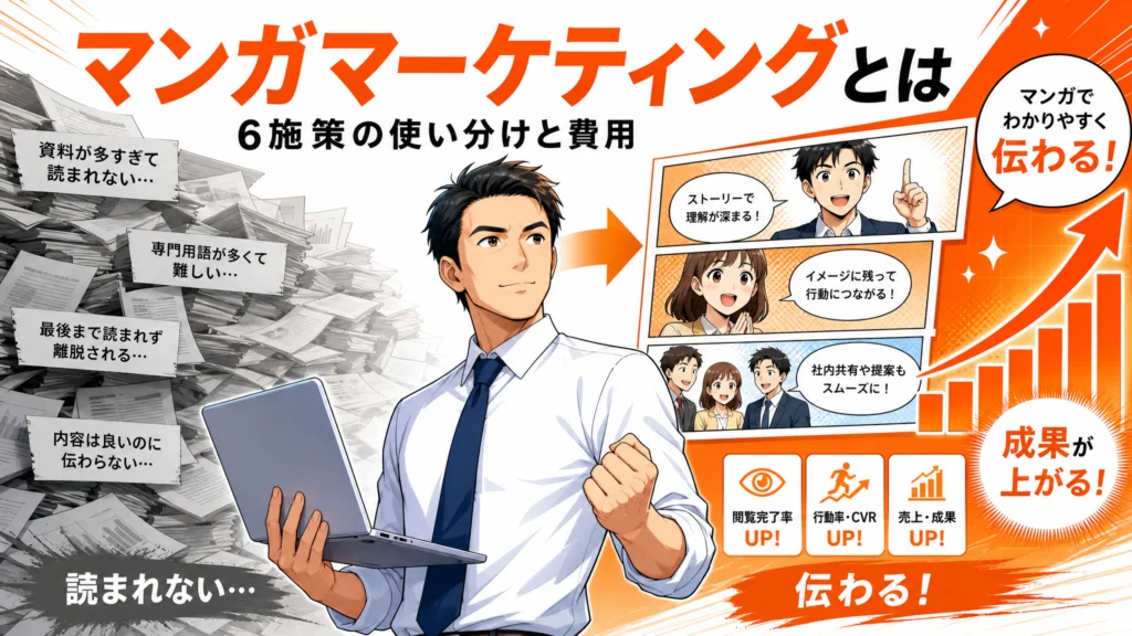 マンガマーケティングとは?6施策別の効果・費用・使い分けを解説