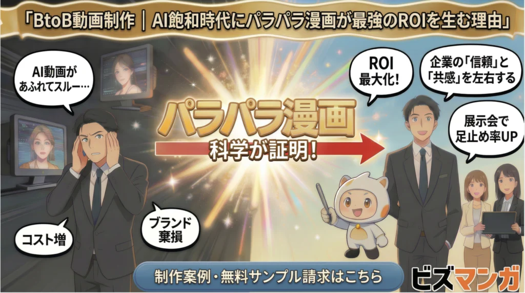BtoB動画制作｜AI飽和時代にパラパラ漫画が最強のROIを生む理由