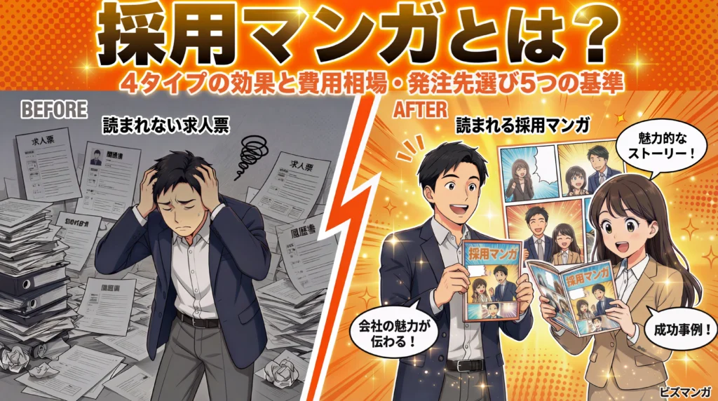 採用マンガとは？4タイプの効果と費用相場・発注先選び5つの基準