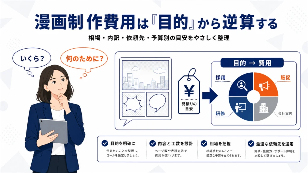 漫画制作費用の相場は？目的別に必要な金額を逆算する考え方を解説