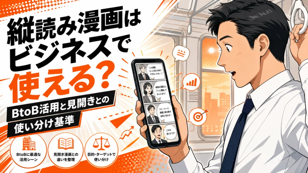 縦読み漫画はビジネスで使える？BtoB活用と見開きとの使い分け