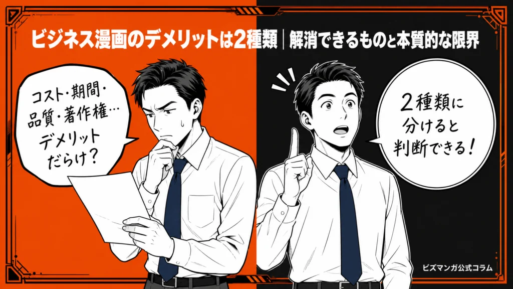 ビジネス漫画のデメリット一覧6つ｜解消できるものと本質的な限界