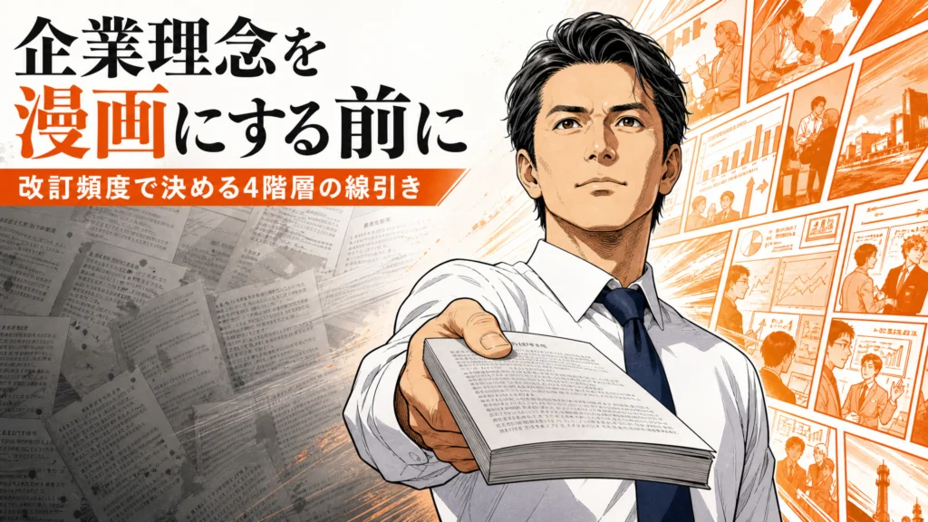 企業理念を漫画にする前に|改訂頻度で決める4階層の線引き