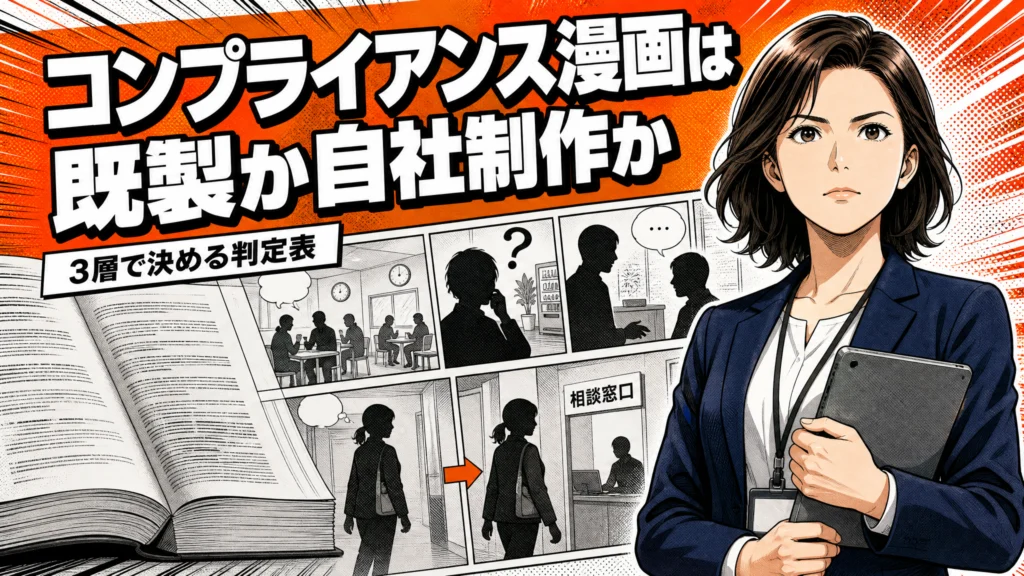 コンプライアンス漫画は既製か自社制作か｜3層で決める判定表