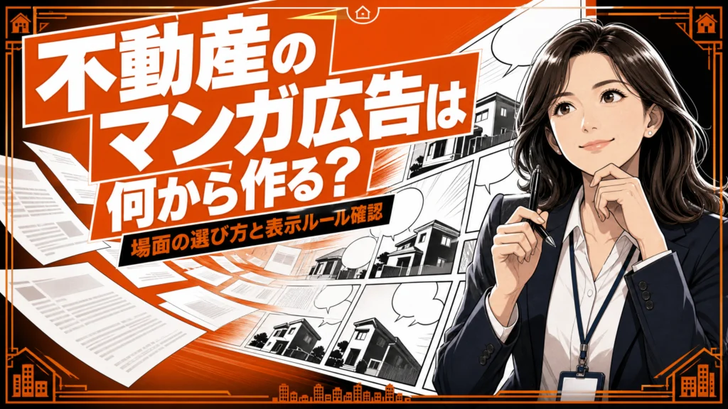 不動産のマンガ広告は何から作る?場面の選び方と表示ルール確認