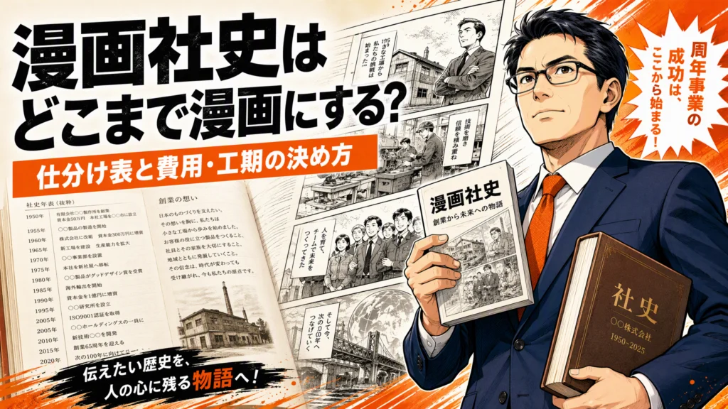 漫画社史はどこまで漫画にする？仕分け表と費用・工期の決め方