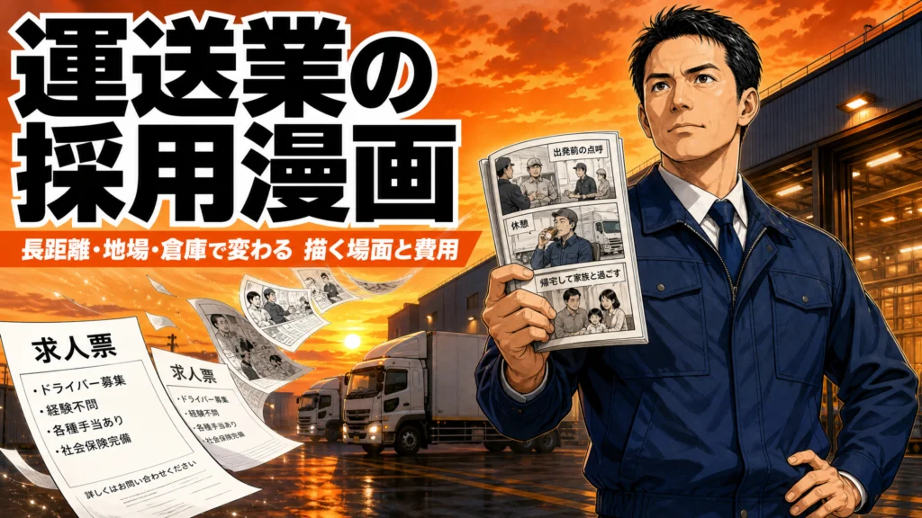 運送業の採用漫画|長距離・地場・倉庫で変わる描く場面と費用